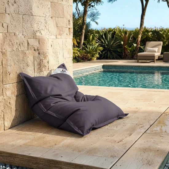 Pouf Gigante XXL da Interno ed Esterno, Sfoderabile, Soggiorno, Giardino, Deco Arts Carbon Grey