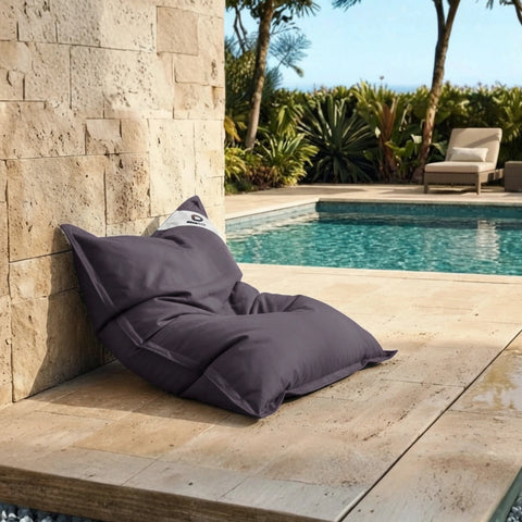 Pouf Gigante XXL da Interno ed Esterno, Sfoderabile, Soggiorno, Giardino, Deco Arts Carbon Grey