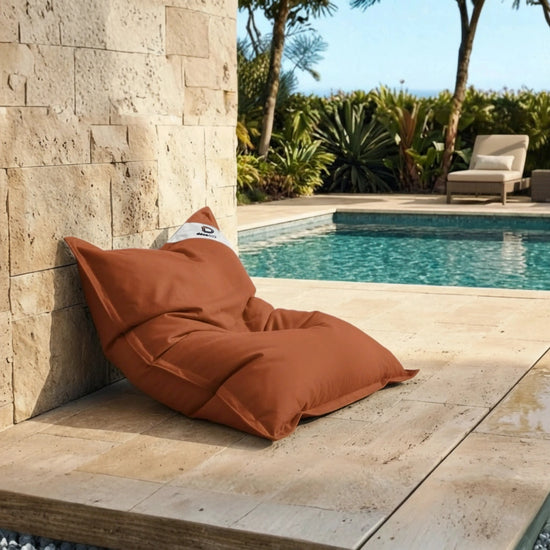 Pouf Gigante XXL da Interno ed Esterno, Sfoderabile, Soggiorno, Giardino, Deco Arts Terracotta