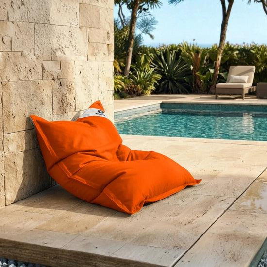 Pouf Gigante XXL da Interno ed Esterno, Sfoderabile, Soggiorno, Giardino, Deco Arts Arancione