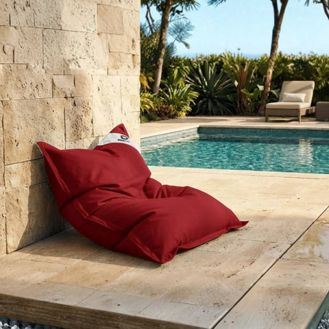Pouf Gigante XXL da Interno ed Esterno, Sfoderabile, Soggiorno, Giardino, Deco Arts Chili Red