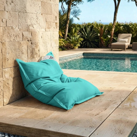 Pouf Gigante XXL per Interni ed Esterni, Sfoderabile, Soggiorno, Giardino, Deco Arts Caribbean Blue