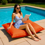 Housse pour Pouf Géant XL 120x80cm Intérieur et Extérieur - Orange - Deco-arts.fr