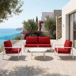 Set Cuscini Salotto da Giardino 60x60 Rosso - Sfoderabile & Anti-UV (Seduta + Schienale)