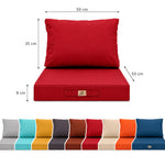 Set Cuscini Salotto da Giardino 50x50 Rosso - Sfoderabile & Anti-UV (Seduta + Schienale)