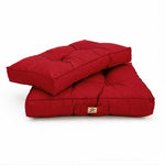 Set Cuscini Trapuntati 50x50 Rosso - Spesso 15cm & Morbido (Seduta + Schienale)