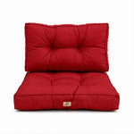 Set Cuscini Trapuntati 50x50 Rosso - Spesso 15cm & Morbido (Seduta + Schienale)