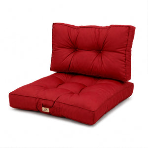 Set Cuscini Trapuntati 60x60 Rosso - Spesso 15cm & Morbido (Seduta + Schienale)