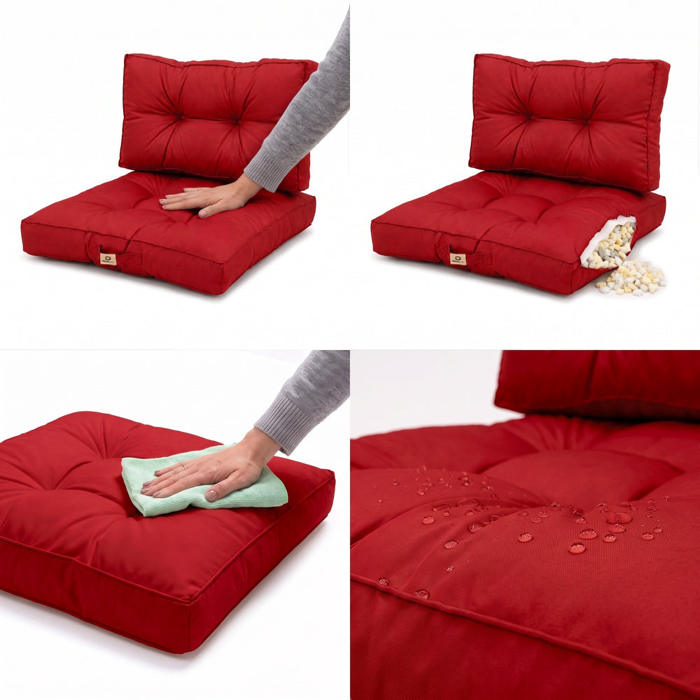 Set Cuscini Trapuntati 50x50 Rosso – foto 8