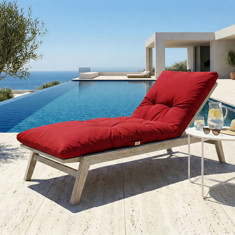 Materassino Lettino Prendisole 185x60 Rosso Peperoncino - Spesso 12cm & Impermeabile