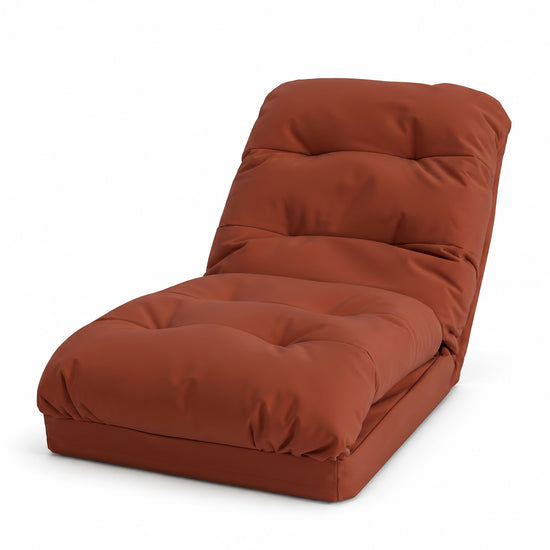 Poltrona da Pavimento Trasformabile Terracotta - 3 in 1 (Letto 210x60) & Schienale Regolabile