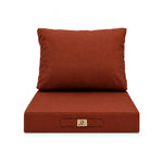 Set Cuscini Salotto da Giardino 60x60 Terracotta - Sfoderabile & Anti-UV (Seduta + Schienale)