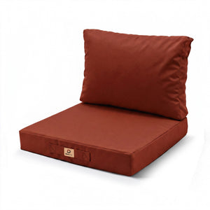 Set Cuscini Salotto da Giardino 60x70 Terracotta - Sfoderabile & Anti-UV (Seduta + Schienale)
