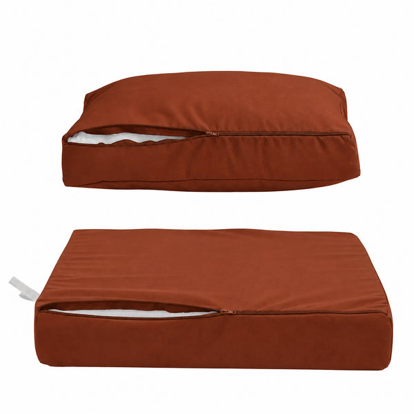 Set Cuscini Salotto da Giardino 60x60 Terracotta - Sfoderabile & Anti-UV (Seduta + Schienale)