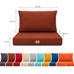 Set Cuscini Salotto da Giardino 60x70 Terracotta - Sfoderabile & Anti-UV (Seduta + Schienale)
