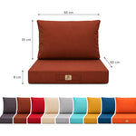 Set Cuscini Salotto da Giardino 60x60 Terracotta - Sfoderabile & Anti-UV (Seduta + Schienale)