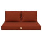 Set Cuscini Salotto da Giardino 100x50 Terracotta - Sfoderabile & Anti-UV (1 Seduta + 2 Schienali)
