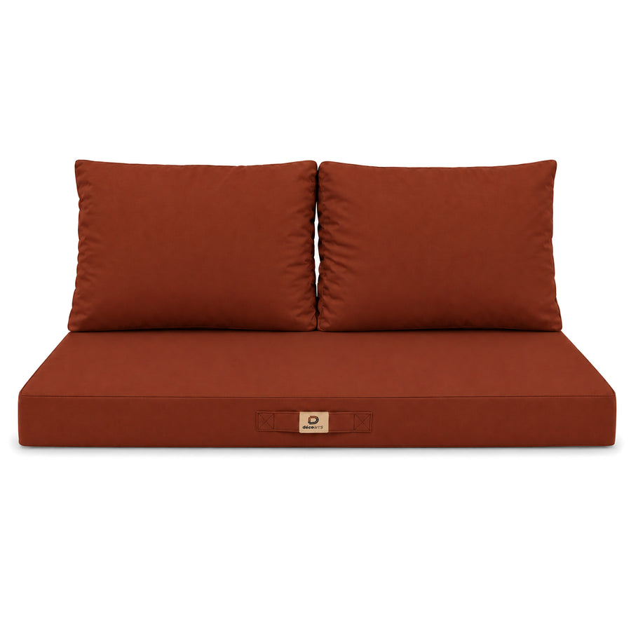 Set Cuscini Salotto da Giardino 100x50 Terracotta, imbottitura in schiuma ad alta densità