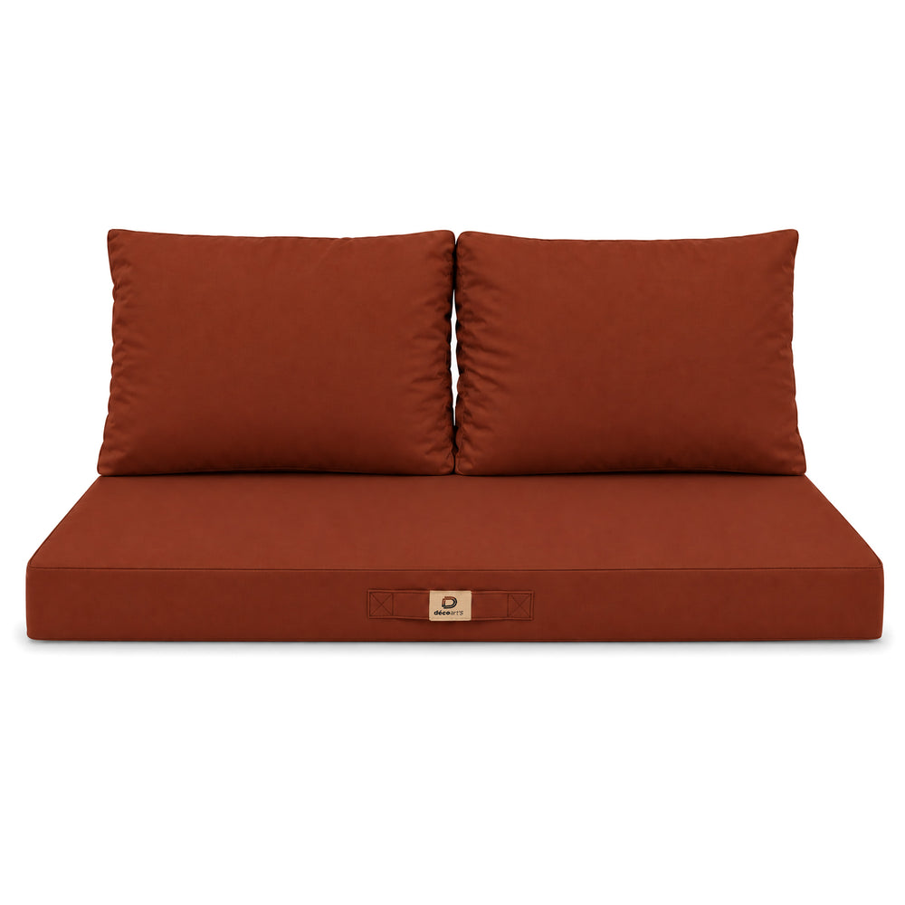 Set Cuscini Salotto da Giardino 120x60 Terracotta, imbottitura in schiuma ad alta densità