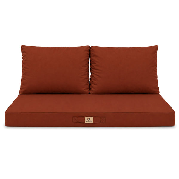 Set Cuscini Salotto da Giardino 120x60 Terracotta - Sfoderabile & Anti-UV (1 Seduta + 2 Schienali)