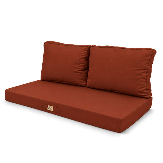 Set Cuscini Salotto da Giardino 100x50 Terracotta - Sfoderabile & Anti-UV (1 Seduta + 2 Schienali)