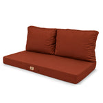 Set Cuscini Salotto da Giardino 120x60 Terracotta - Sfoderabile & Anti-UV (1 Seduta + 2 Schienali)