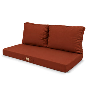 Set Cuscini Salotto da Giardino 120x60 Terracotta - Sfoderabile & Anti-UV (1 Seduta + 2 Schienali)