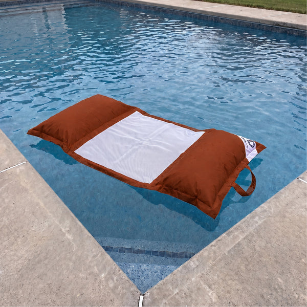 Pouf Galleggiante Piscina XXL 170x90 Terracotta - Materassino Amaca a Perle (Comfort Adulto)