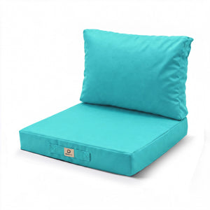 Set Cuscini Salotto da Giardino 50x60 Blu Caraibi - Larghezza 60 cm (Seduta + Schienale)