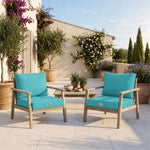 Set Cuscini Salotto da Giardino 60x60 Blu Caraibi - Sfoderabile & Anti-UV (Seduta + Schienale)