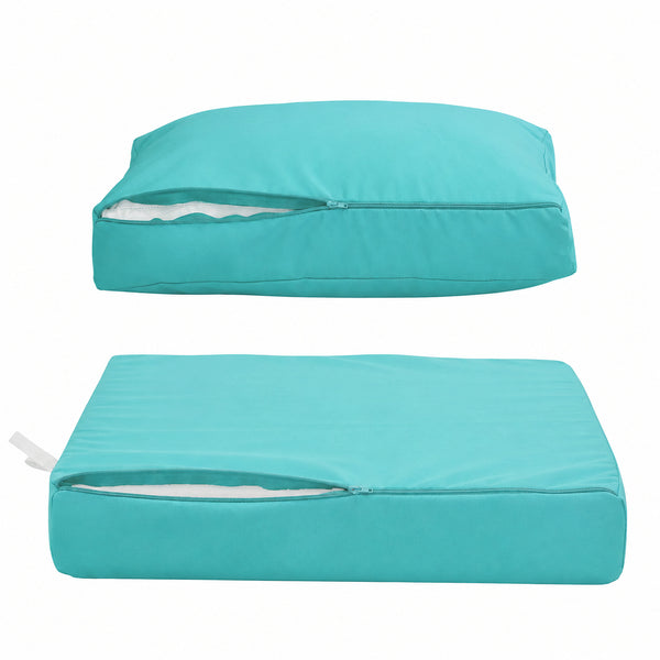Set Cuscini Salotto da Giardino 60x60 Blu Caraibi - Sfoderabile & Anti-UV (Seduta + Schienale)