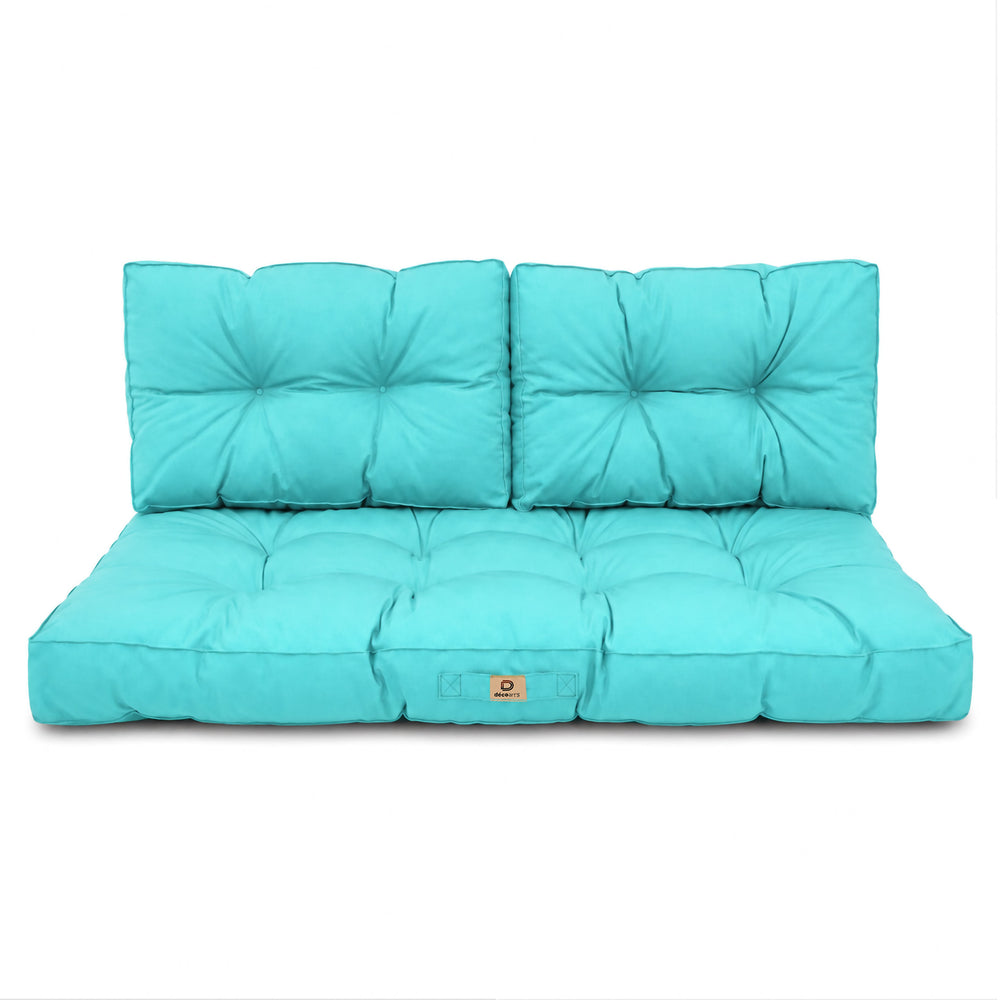 Set Cuscini Trapuntati per Panchina 100x50 Blu Caraibi, certificato OEKO-TEX