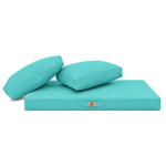 Set Cuscini Salotto da Giardino 100x50 Blu Caraibi - Sfoderabile & Anti-UV (1 Seduta + 2 Schienali)