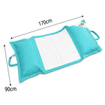 Pouf Galleggiante Piscina XXL 170x90 Blu Caraibi - Materassino Amaca a Perle (Comfort Adulto)