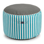 Pouf Rond Rayure Turquoise - autre angle