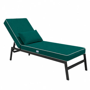Materassino Premium Lettino 190x60 Verde Smeraldo - Spessore 10cm & Poggiatesta (Sfoderabile)