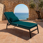 Materassino Premium Lettino 190x60 Verde Smeraldo - Spessore 10cm & Poggiatesta (Sfoderabile)