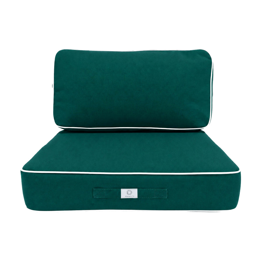 Set Cuscini Premium 50x50 Verde Smeraldo, imbottitura in schiuma ad alta densità