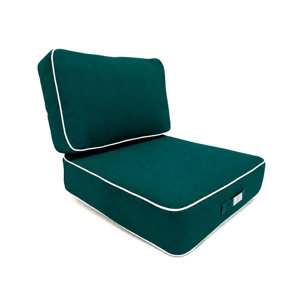 Set Cuscini Premium 50x50 Verde Smeraldo - Spesso 12cm & Finitura con Profilo