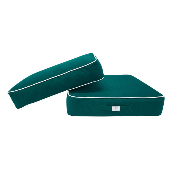 Set Cuscini Premium 50x50 Verde Smeraldo - Spesso 12cm & Finitura con Profilo