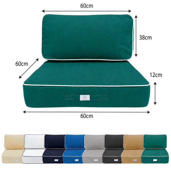 Set Cuscini Premium 60x60 Verde Smeraldo - Spesso 12cm & Finitura con Profilo