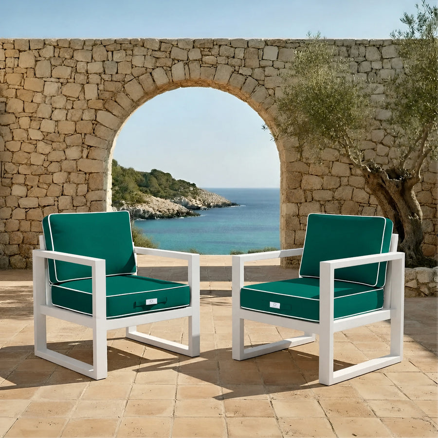 Set Cuscini Premium 50x50 Verde Smeraldo - Spesso 12cm & Finitura con Profilo