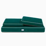 Set Cuscini Premium 120x60 Verde Smeraldo - 1 Seduta + 2 Schienali (Spesso 12cm & Passepoil)