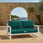 Set Cuscini Premium 120x60 Verde Smeraldo - 1 Seduta + 2 Schienali (Spesso 12cm & Passepoil)