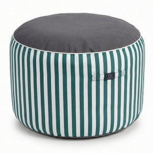 Pouf Rotondo Righe Verde - Premium 270g - Altezza 40cm Diametro 70cm