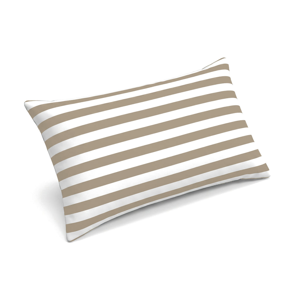 Poggiatesta 60x35, righe beige, del materassino premium per lettino