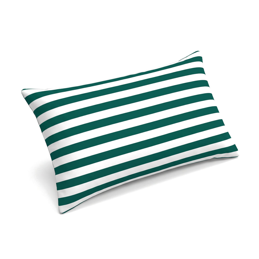 Poggiatesta 60x35, righe verdi, del materassino premium per lettino