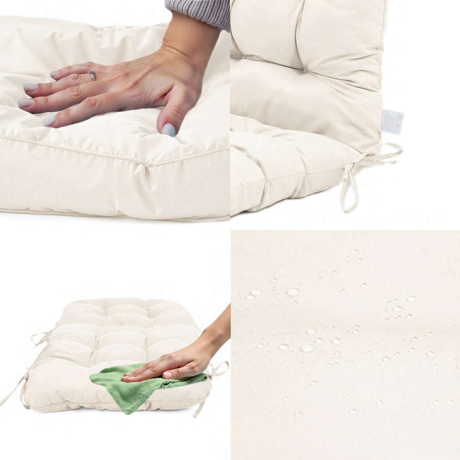 Cuscino sedia con schienale alto Bianco Sporco: seduta morbida, facile da pulire, tessuto idrorepellente