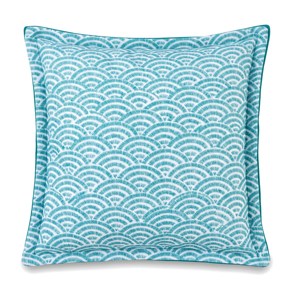 Cuscino decorativo 45x45 motivo Ventagli Verdi, vista frontale