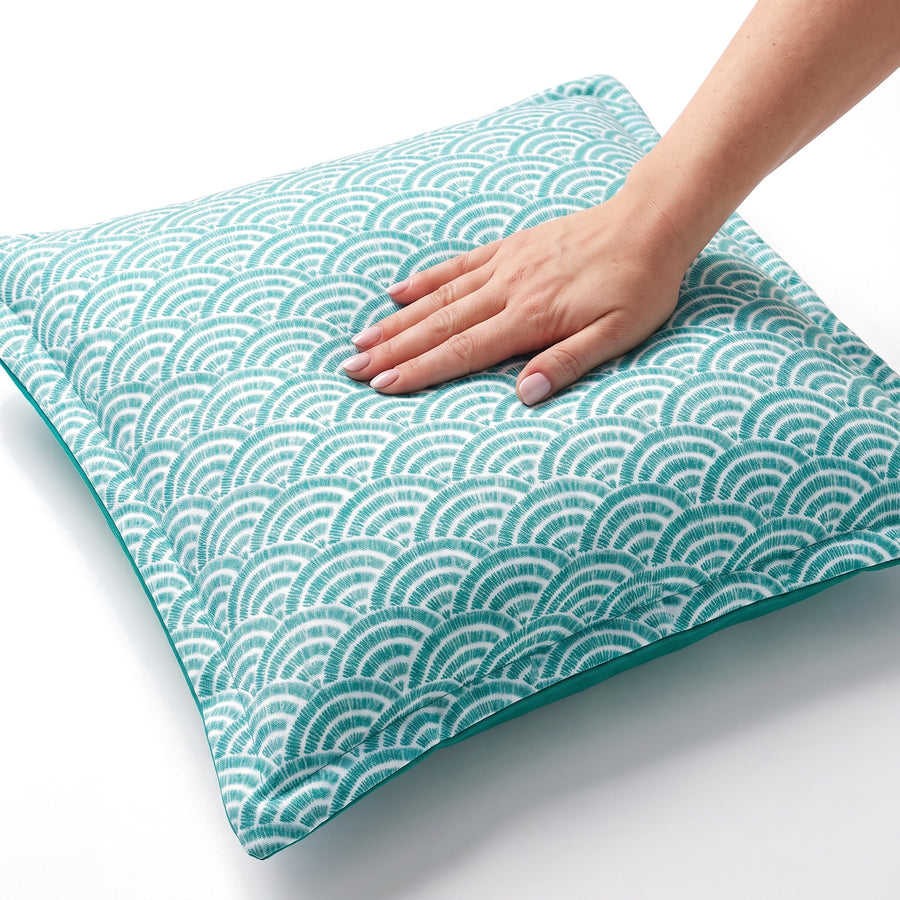 Cuscino decorativo 45x45 motivo Ventagli Verdi – imbottitura morbida in fibra di poliestere